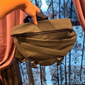 Minimalist Black Roll-Top Bum Bag